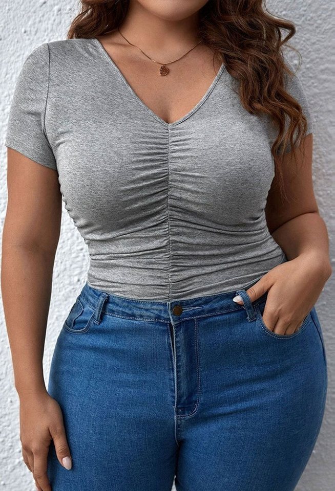 SEGUEN T-Shirt Slim-Fit, kurze Ärmel mit V-Ausschnitt (Damen-T-Shirt in gro günstig online kaufen