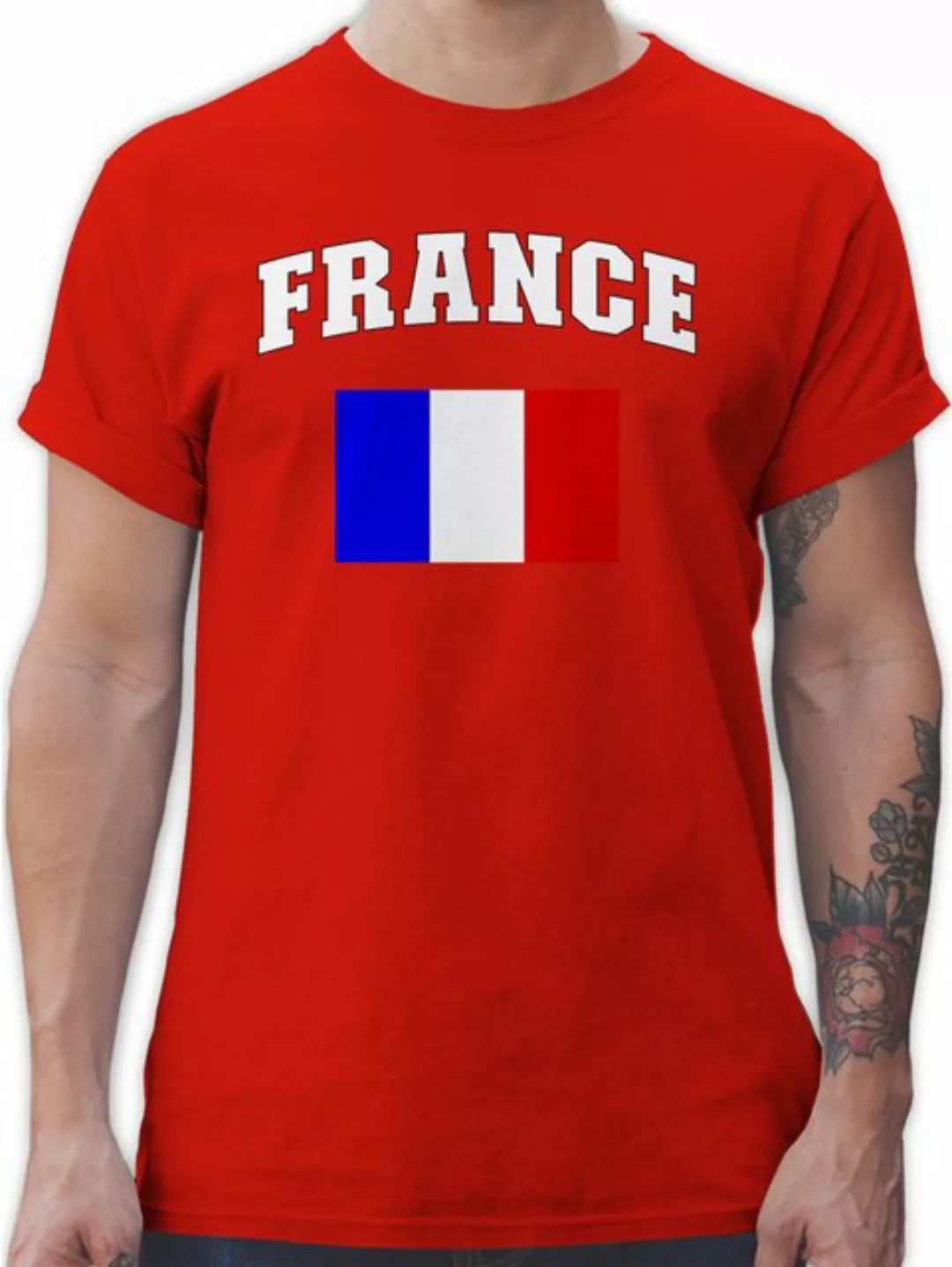 Shirtracer T-Shirt France Schriftzug mit Flagge, Frankreich, Französisch 20 günstig online kaufen