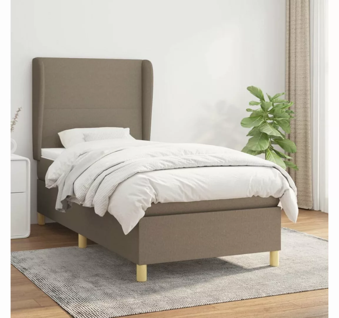 vidaXL Boxspringbett Boxspringbett mit Matratze Taupe 80x200 cm Stoff Bett günstig online kaufen