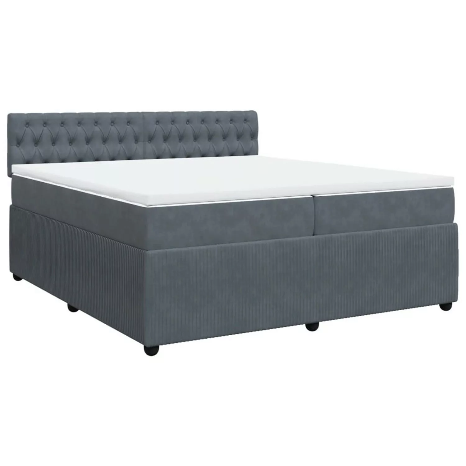 vidaXL Boxspringbett mit Matratze Dunkelgrau 200x200 cm Samt2108181 günstig online kaufen