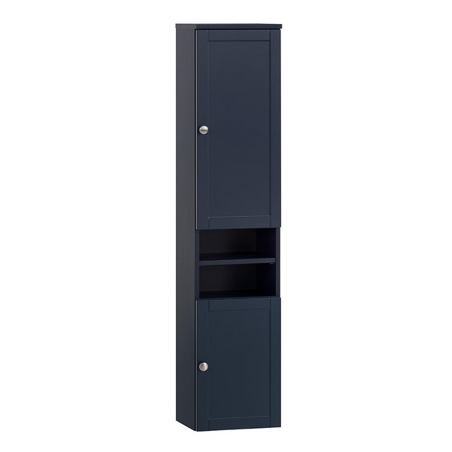 Lomadox Hochschrank JONA-80 Badezimmerschrank Seitenschrank blau, 2 Türen, günstig online kaufen