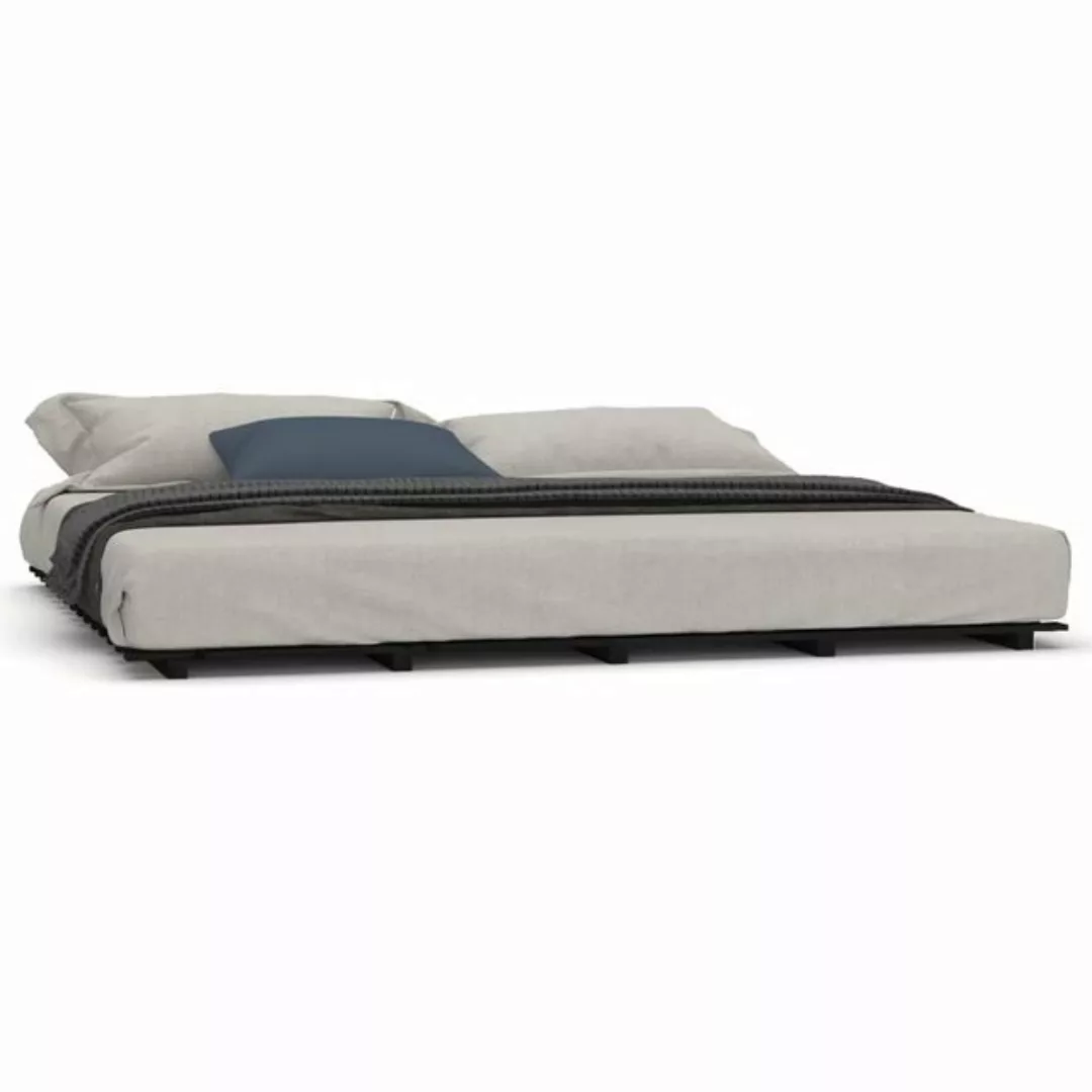 furnicato Bett Massivholzbett Schwarz 160x200 cm Kiefer günstig online kaufen