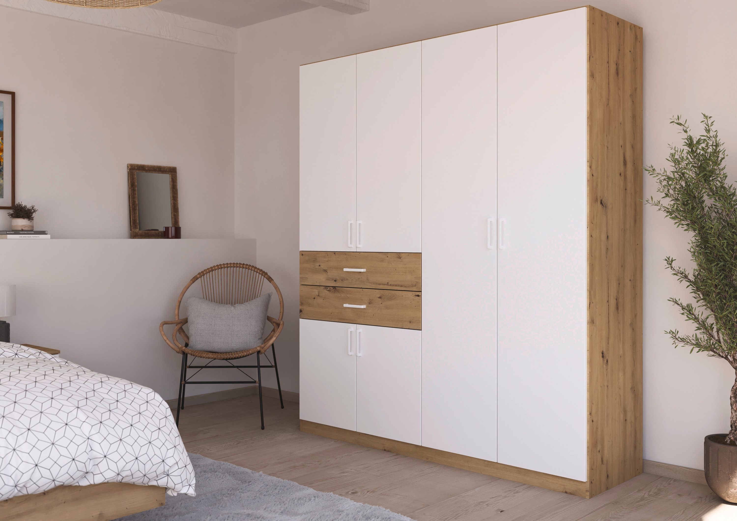 rauch Drehtürenschrank "Kleiderschrank Schrank Garderobe MAIKA mit Dekor-Fr günstig online kaufen