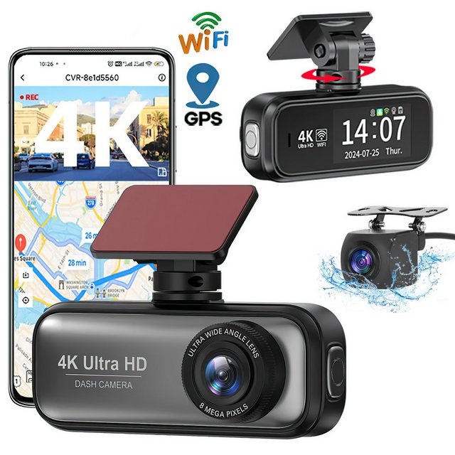 MSOVAEU Dashcam Auto,2-Kanal 4K+1080P Autokamera,Mit GPS 1.97 Zoll-Bildschi günstig online kaufen