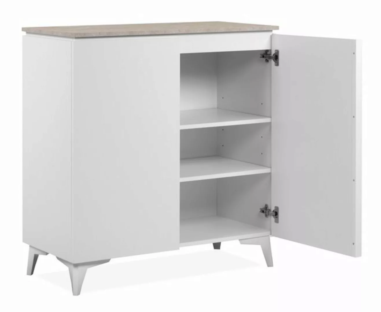 xonox.home Schuhschrank Kommode Sideboard Bertrix, Sandstein / Weiß, versch günstig online kaufen