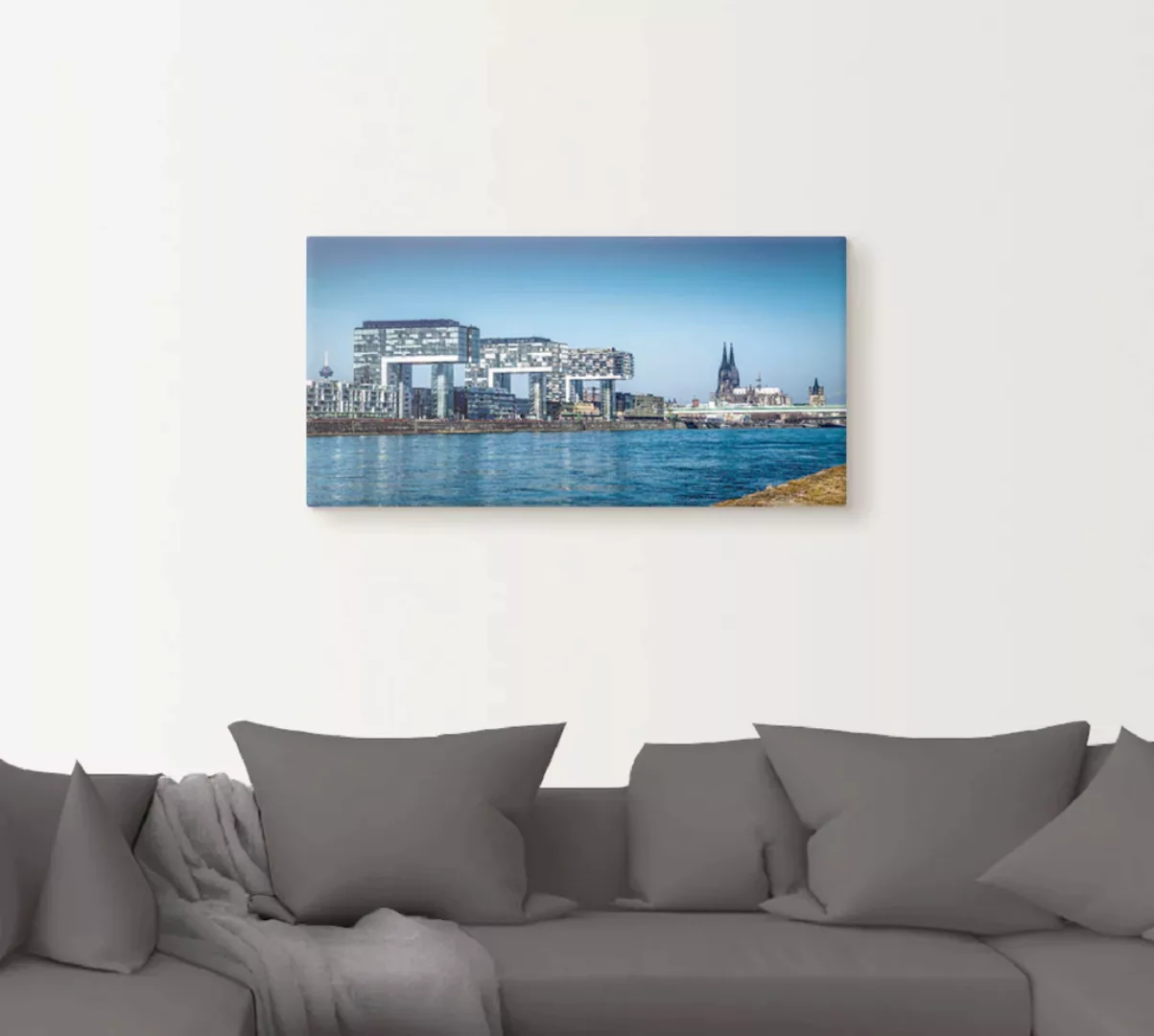 Artland Wandbild »Köln Kranhäuser und Dom«, Gebäude, (1 St.), als Alubild, günstig online kaufen