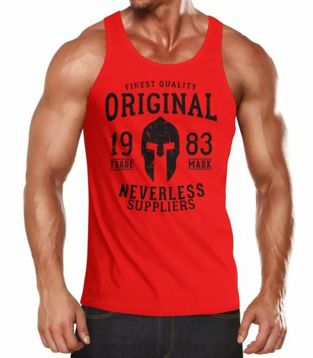 Neverless Tanktop Herren Tank-Top Original Gladiator Sparta Helm Athletic V günstig online kaufen