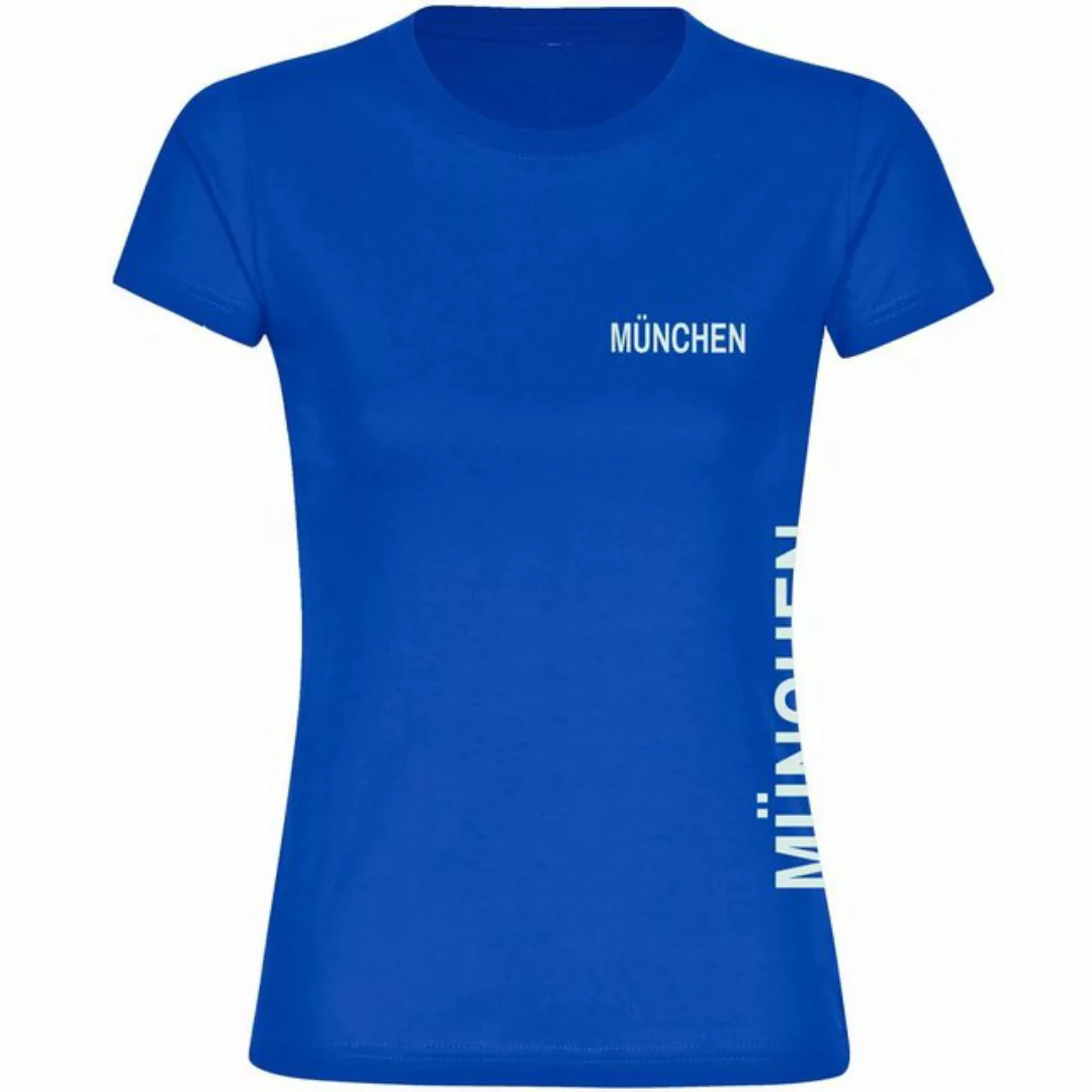 multifanshop T-Shirt Damen München blau - Brust & Seite - Frauen günstig online kaufen