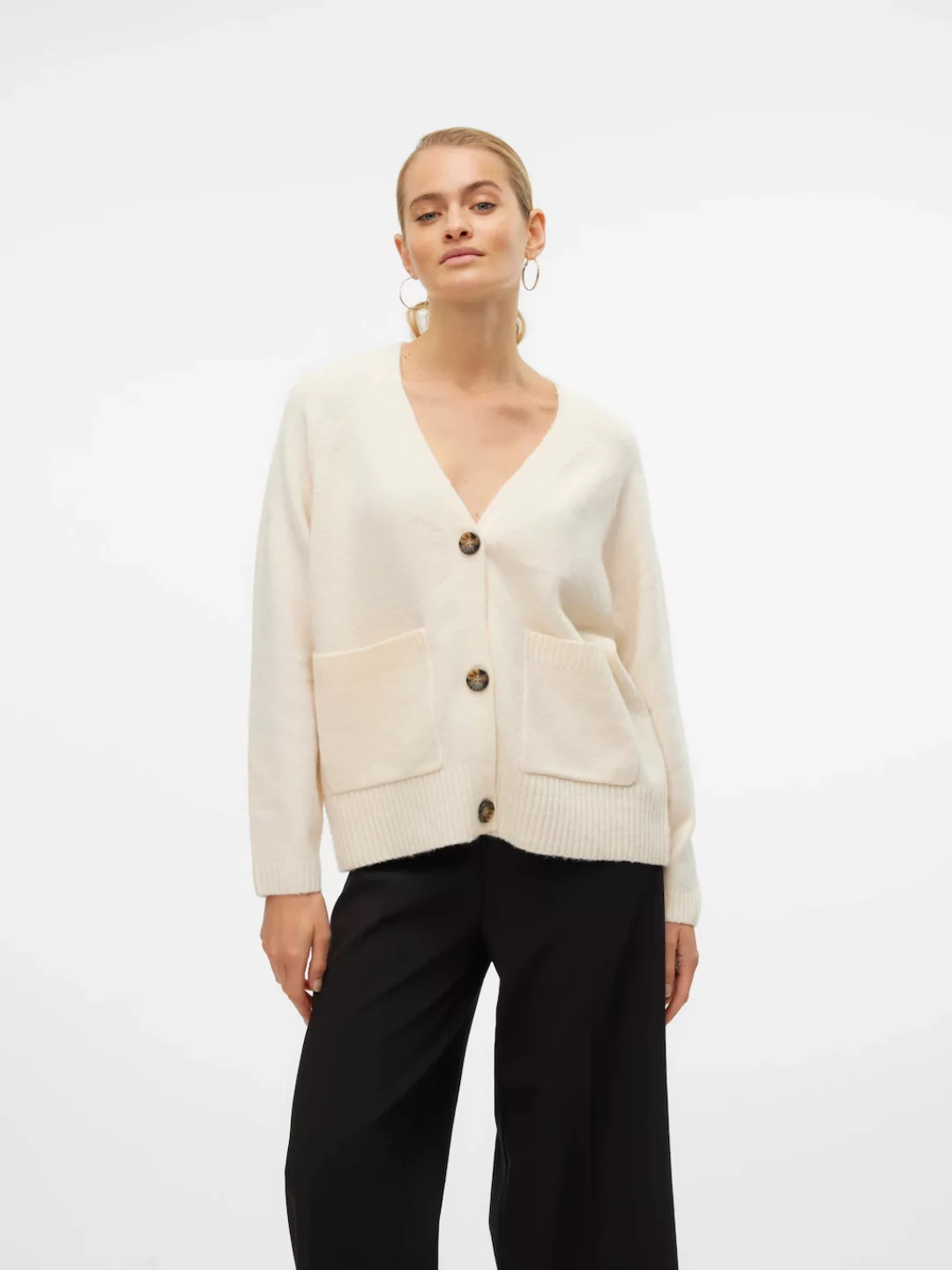 Vero Moda Strickjacke "VMBOOM LS V-NECK BUTTON CARDIGAN GA NOOS" günstig online kaufen