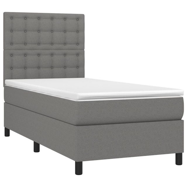 vidaXL Boxspringbett, Boxbett mit Matratze Dunkelgrau 90x190 cm Stoff günstig online kaufen