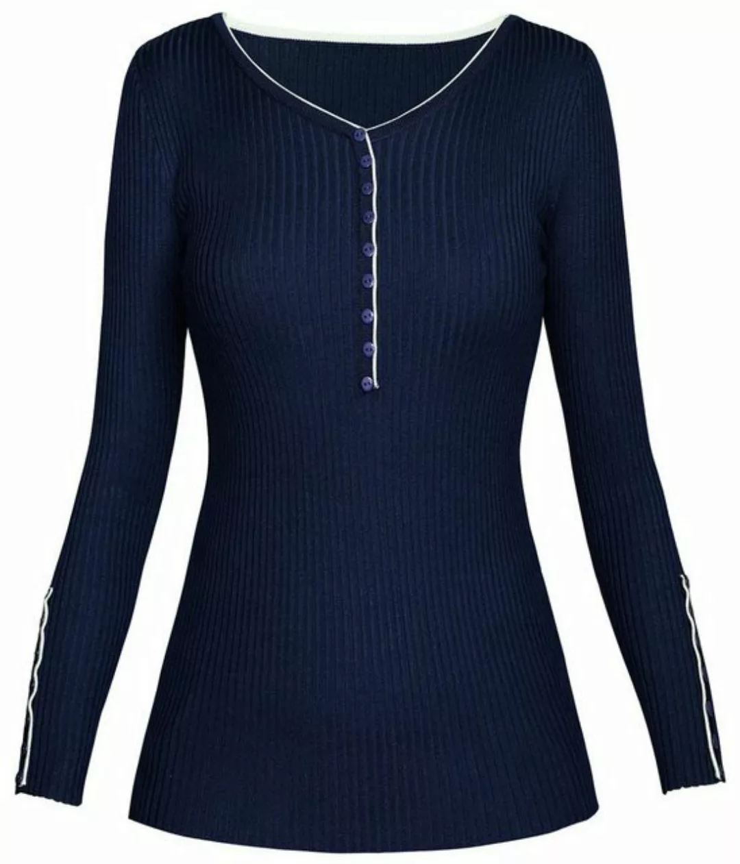 dy_mode V-Ausschnitt-Pullover Damen Pullover Enganliegend Rippenstrick Pull günstig online kaufen