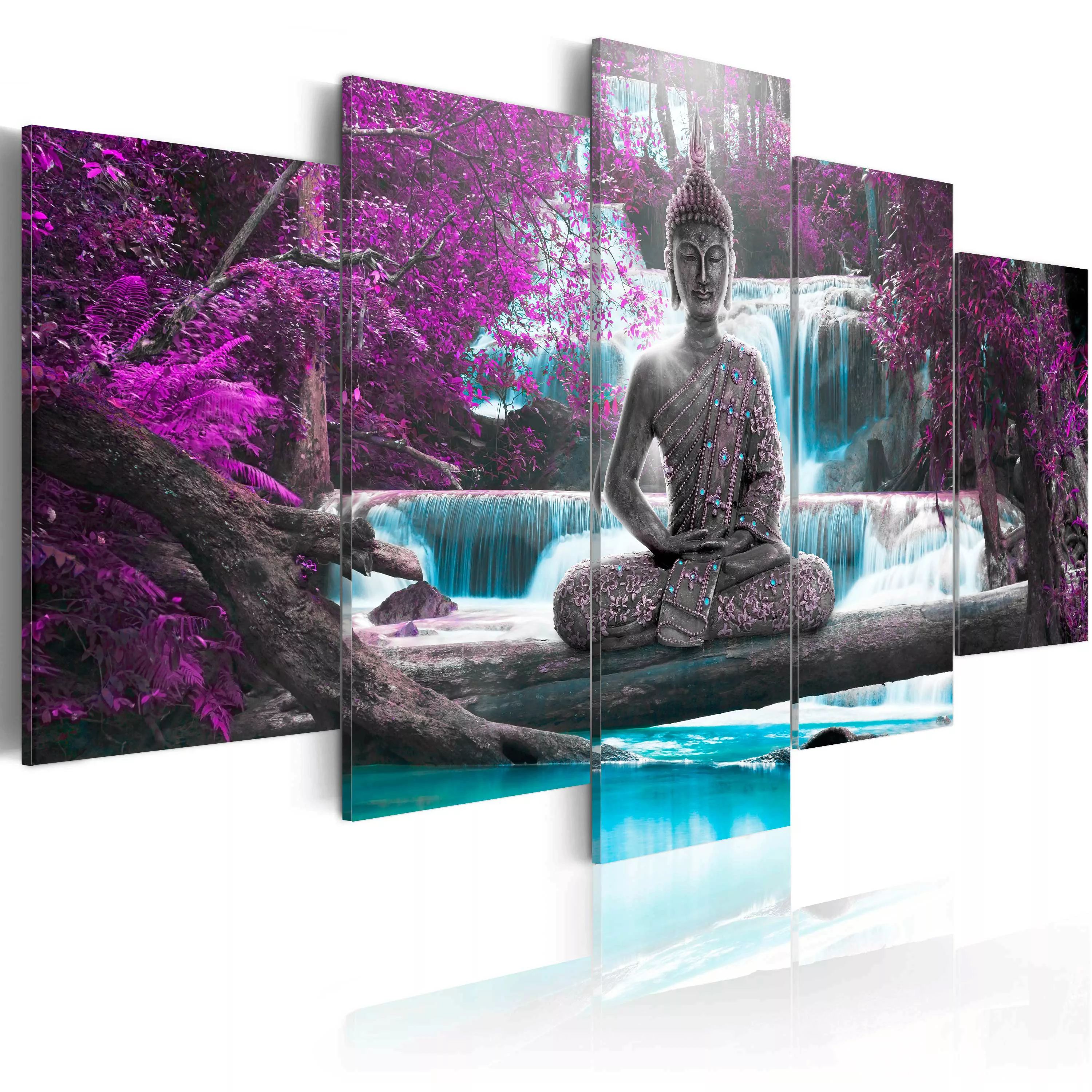 Wandbild - Waterfall and Buddha günstig online kaufen