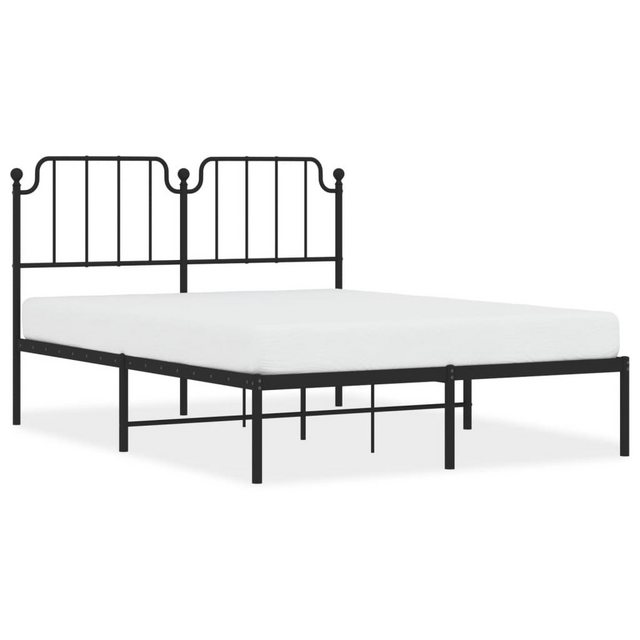 furnicato Bettgestell mit Kopfteil Metall Schwarz 140x190 cm (1-tlg) günstig online kaufen