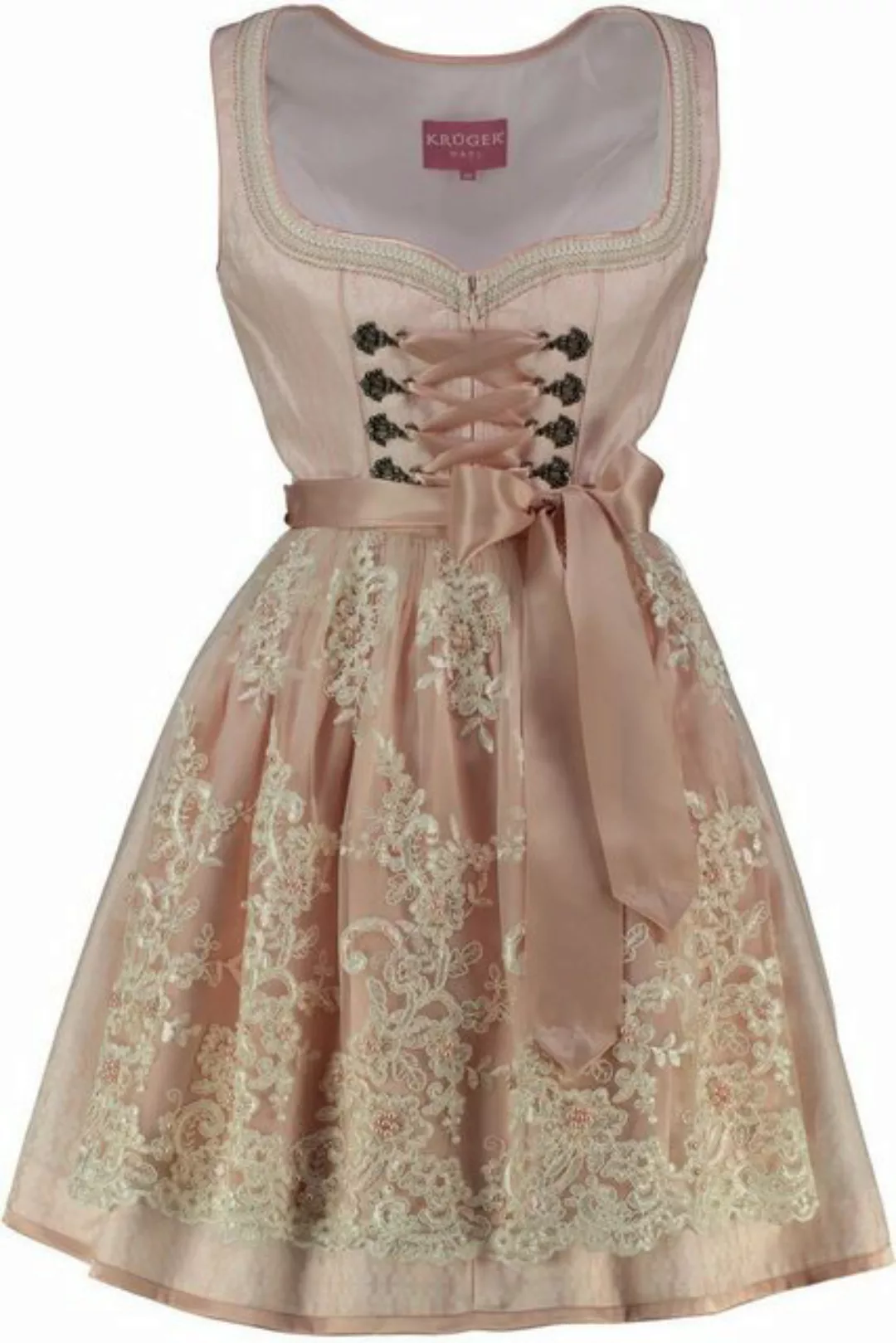 Krüger Madl Dirndl 'Junia' Spitzenschürze 411965, Rosé - 50cm günstig online kaufen