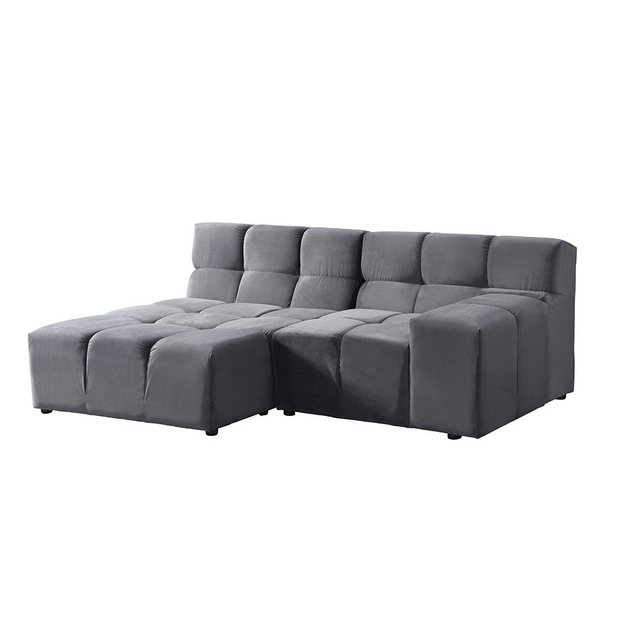 HOME DELUXE Sofa Modulares Sofa ORLENA - L, Links Anthrazit, Ecksofa, Samts günstig online kaufen