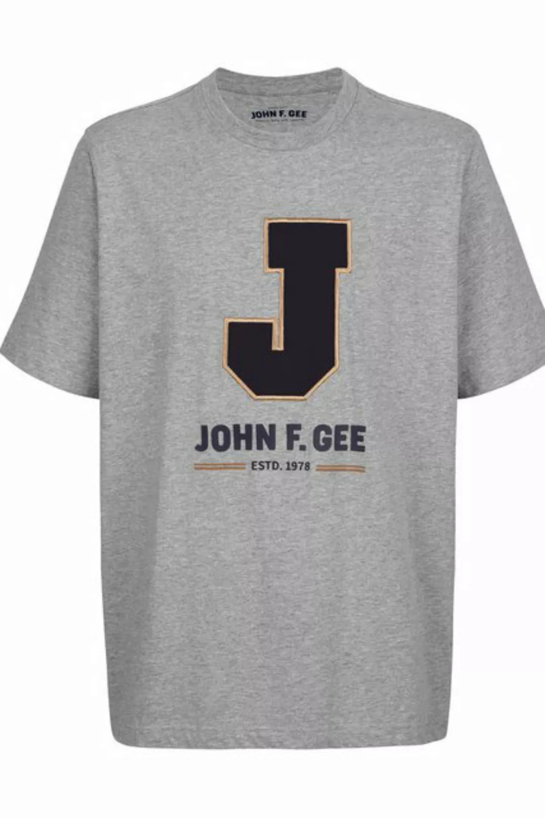 John F. Gee T-Shirt T-Shirt mit coolem Cordbesatz günstig online kaufen