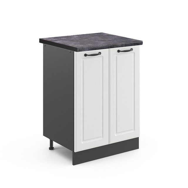 Vicco Unterschrank R-Line, Weiß Landhaus/Anthrazit, 60 cm, AP Anthrazit günstig online kaufen