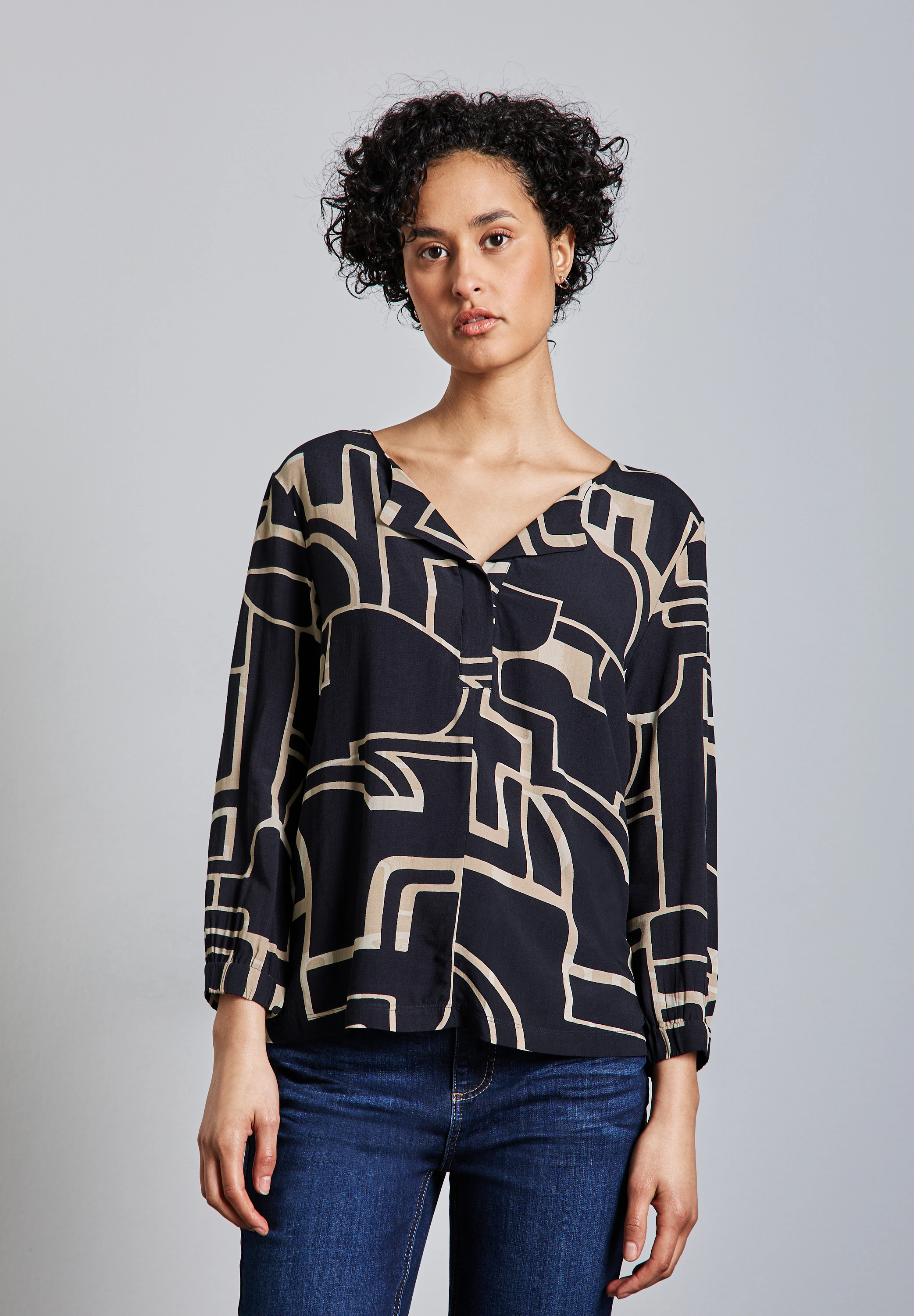 STREET ONE 3/4-Arm-Shirt, mit All-Over Print günstig online kaufen