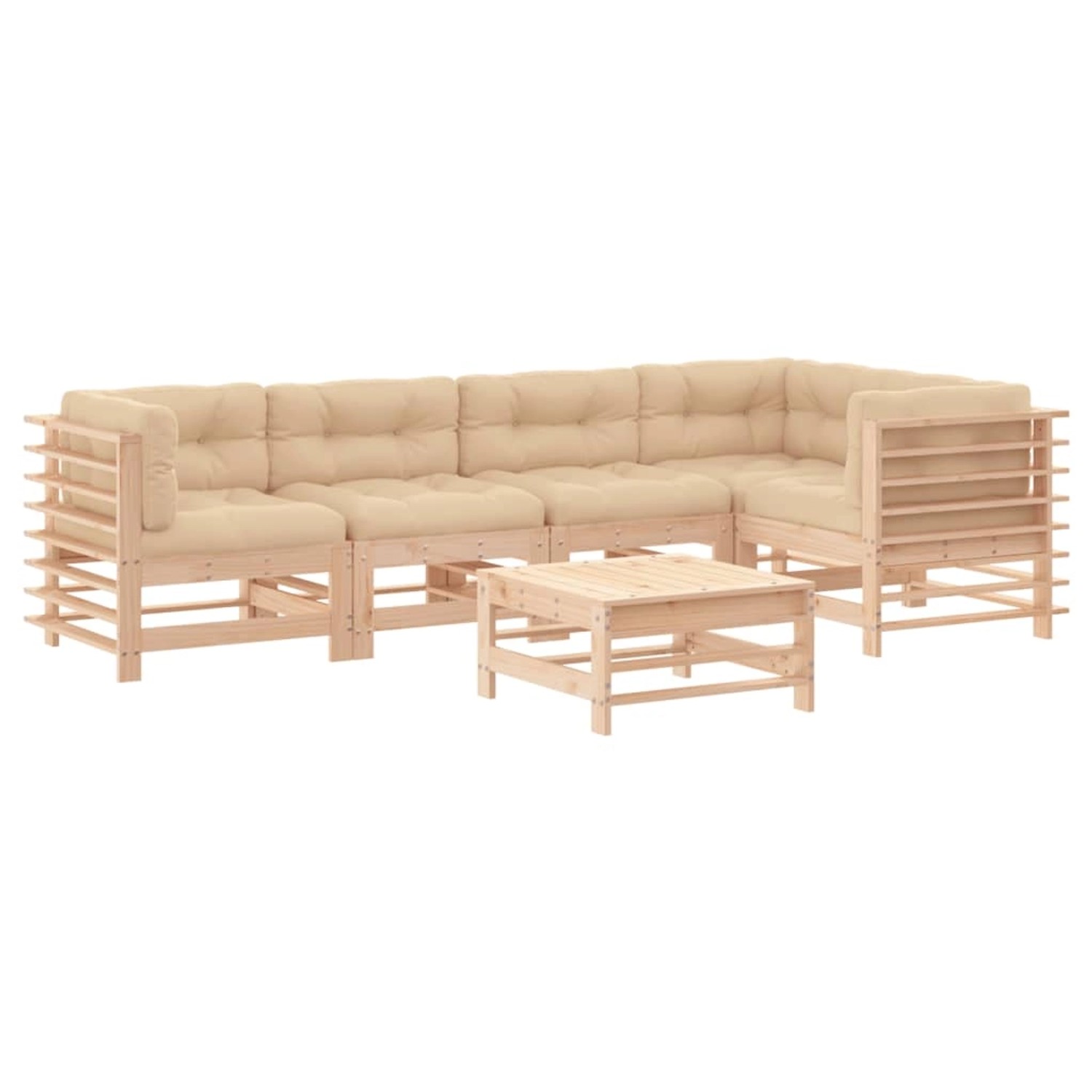 vidaXL 6-tlg Garten-Lounge-Set mit Kissen Massivholz Modell 3 günstig online kaufen