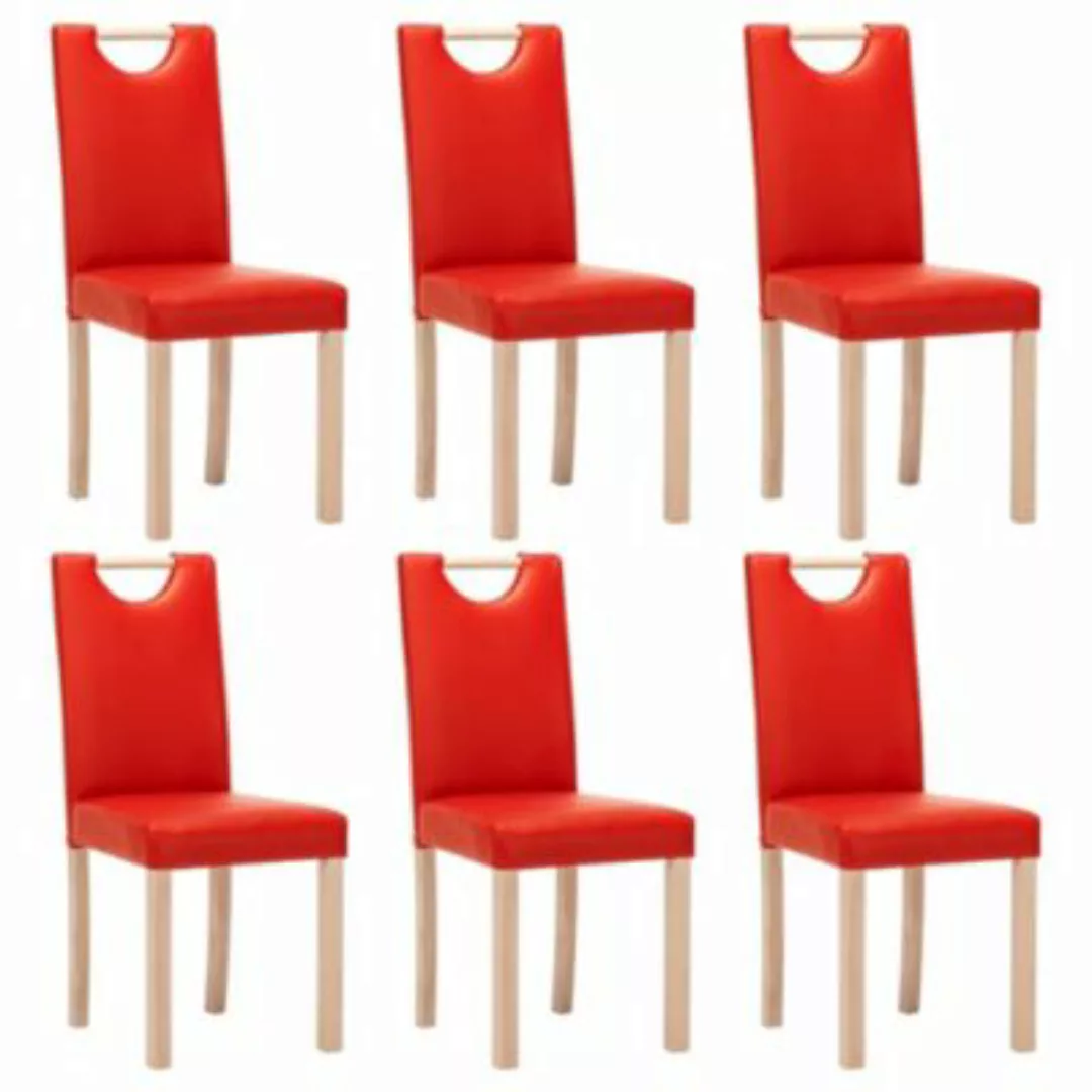 vidaXL Esszimmerstühle 6 Stk. Rot Kunstleder Esszimmerstuhl rot günstig online kaufen