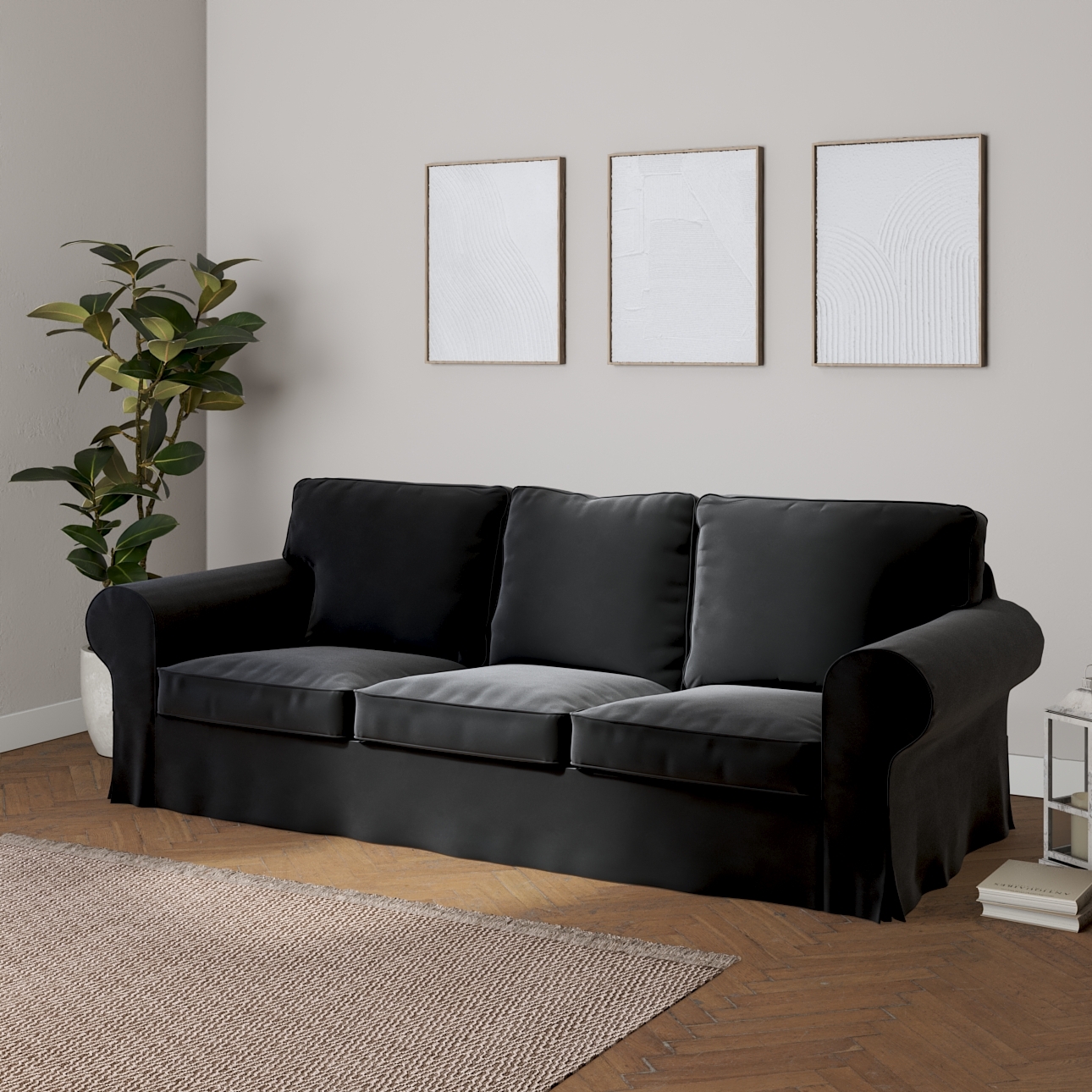 Bezug für Ektorp 3-Sitzer Schlafsofa, neues Modell (2013), schwarz, 40cm x günstig online kaufen