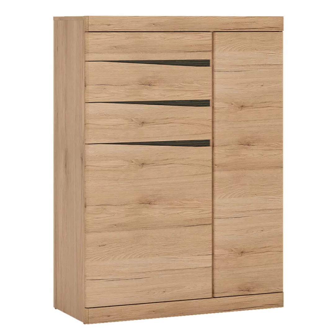 Highboard mit 3 Schubkästen SANFORD-129 in Eiche hell Nb., B/H/T: ca. 86/11 günstig online kaufen