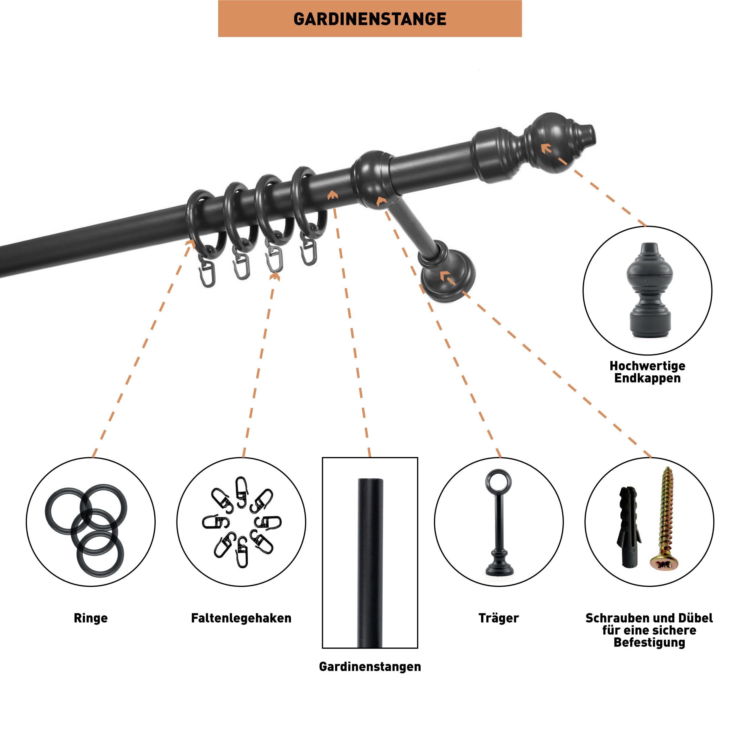 SN DECO GROUP Gardinenstange Filigrano, 1-läufig, günstig online kaufen