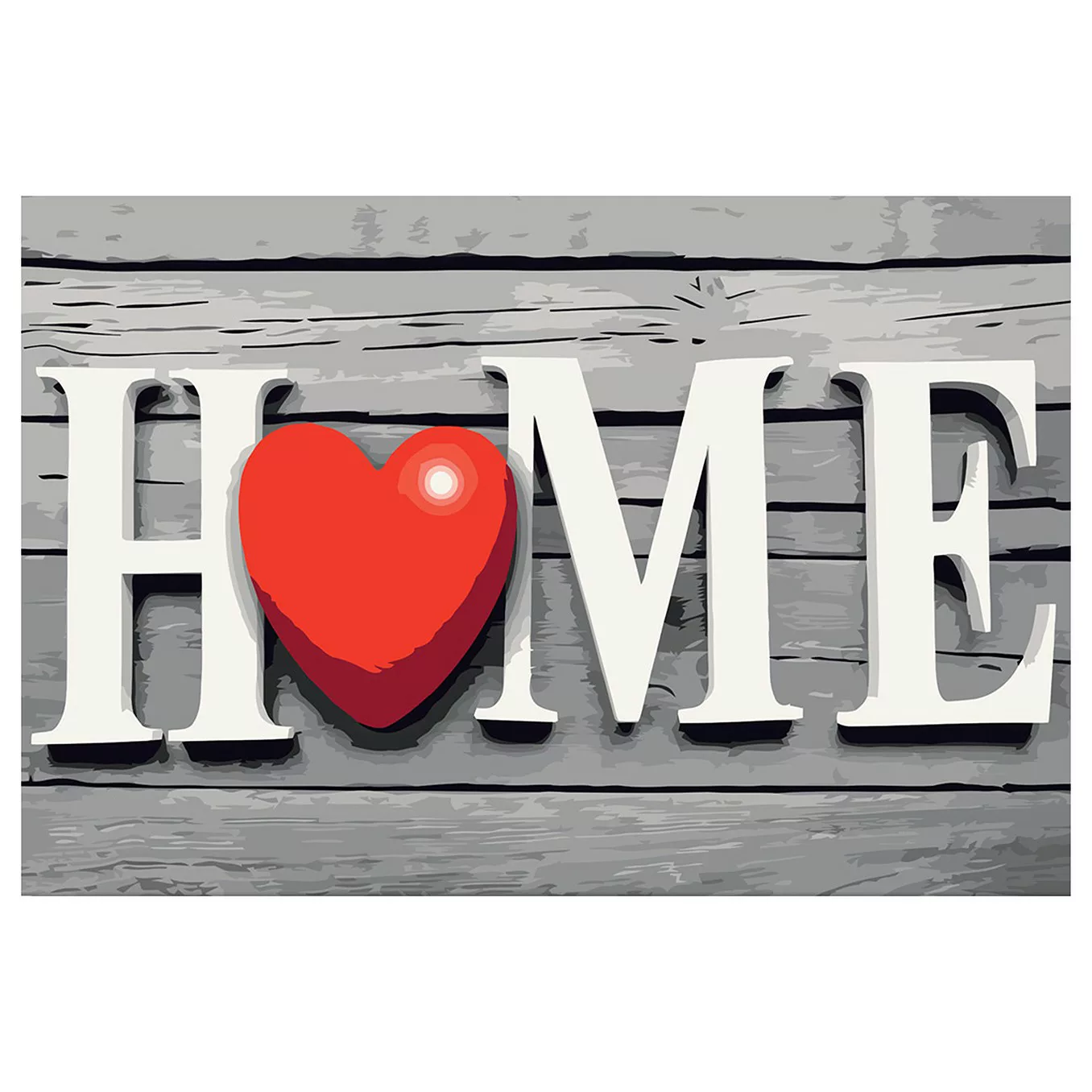 home24 Malen nach Zahlen Home with Red Heart günstig online kaufen