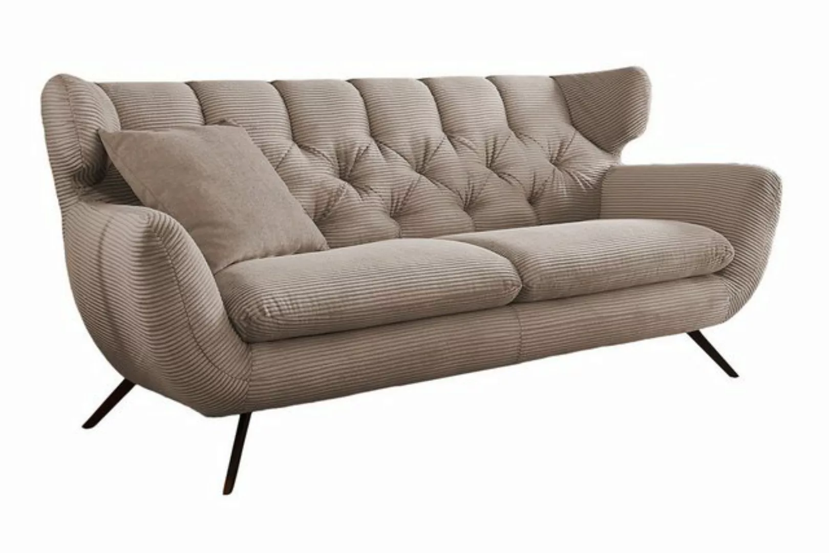 KAWOLA Sofa CHARME, Couch 2-Sitzer oder 2,5-Sitzer, Velvet oder Cord, versc günstig online kaufen