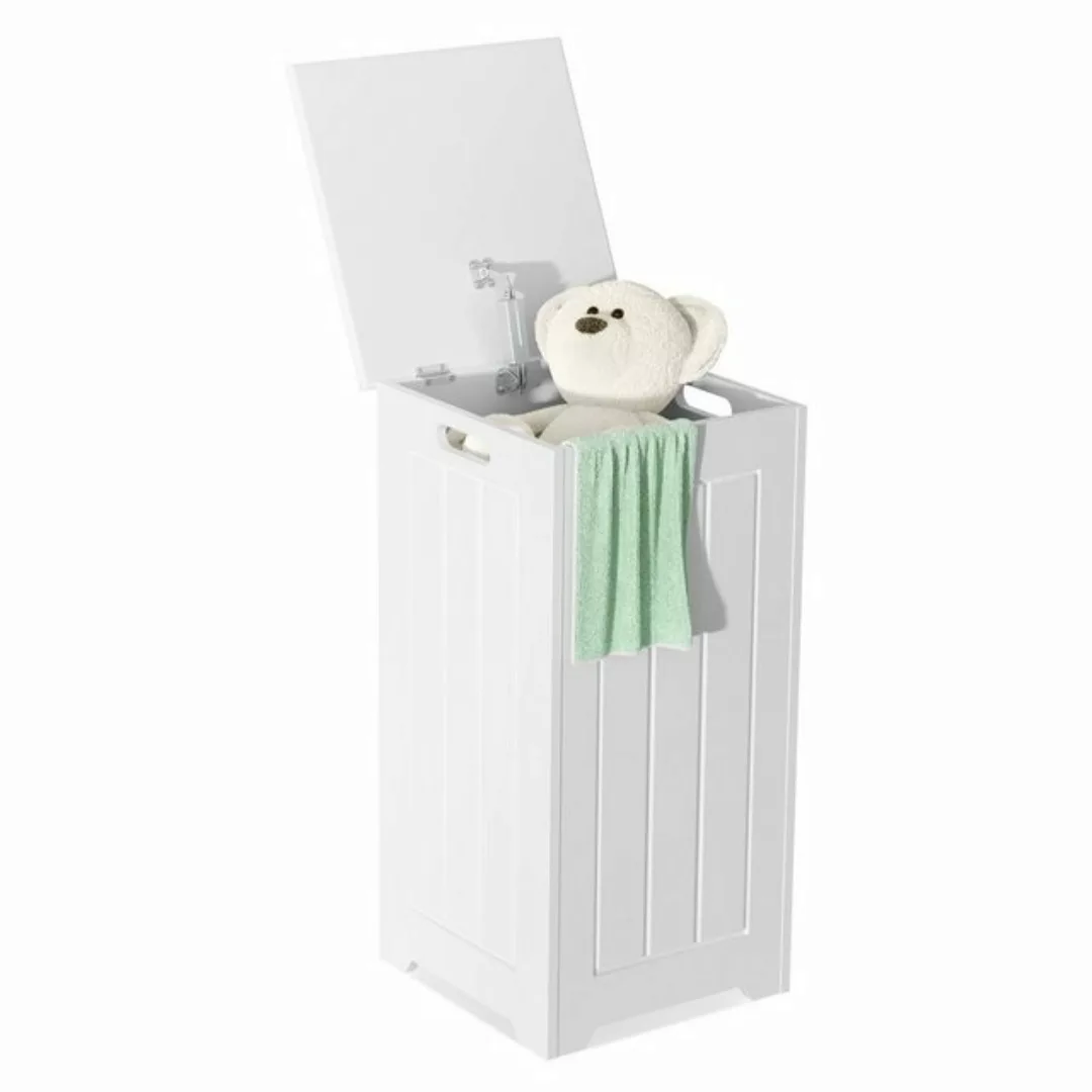 COSTWAY Wäscheschrank Wäschekorb schmal mit Deckel, Höhe 61cm, Badezimmer günstig online kaufen