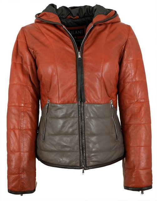 Jilani Lederjacke Tisa Echtleder Damen Lederjacke Steppjacke Lammnappa oran günstig online kaufen