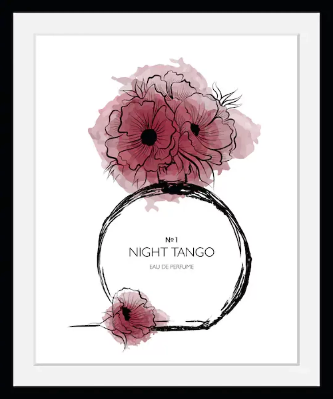 my home Bild mit Rahmen "Blumen Parfüm - Gerahmter Digitaldruck - Wandbild" günstig online kaufen