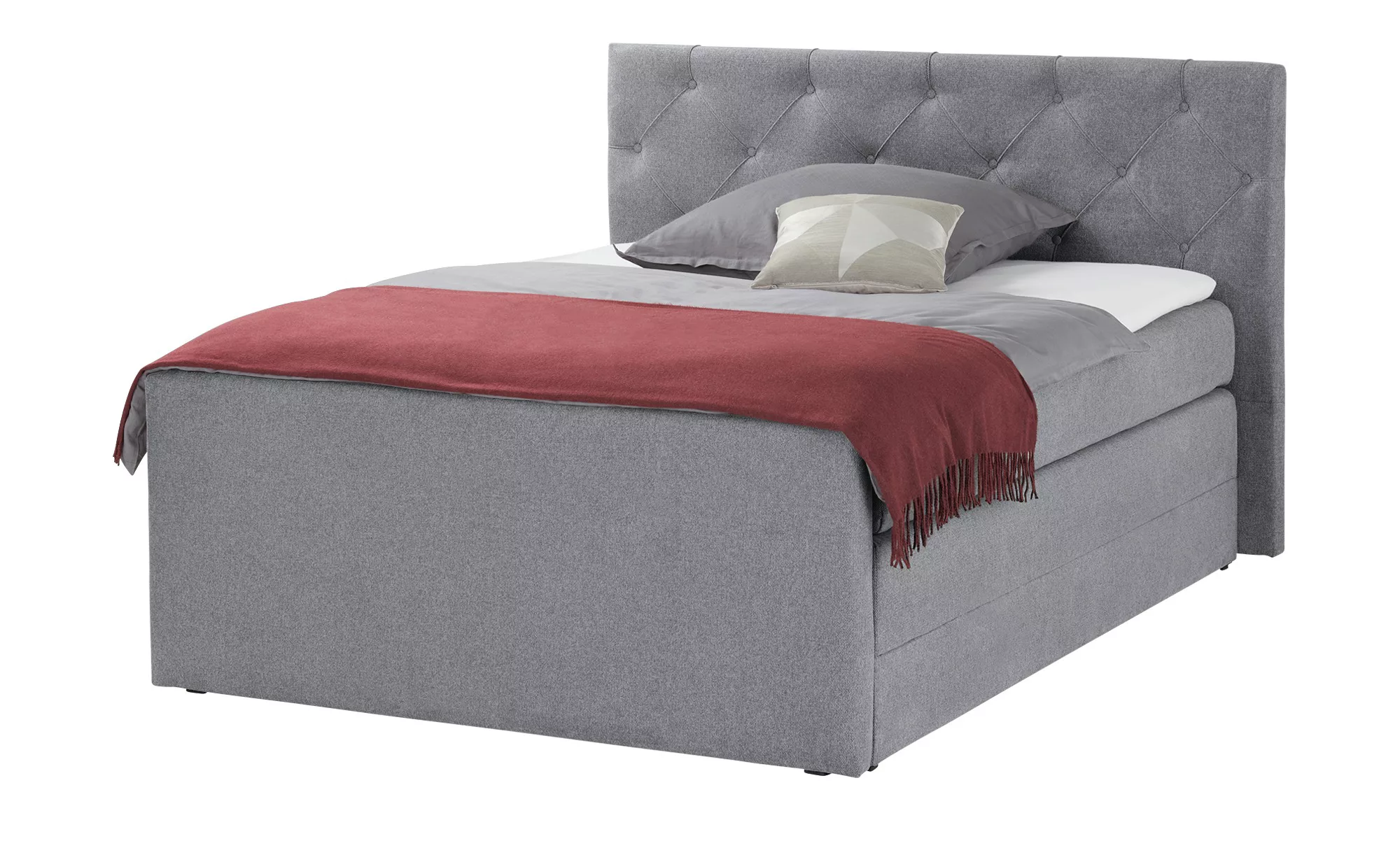 Boxspringbett  Huntingdonshire ¦ grau ¦ Maße (cm): B: 170 H: 120 T: 220 Bet günstig online kaufen