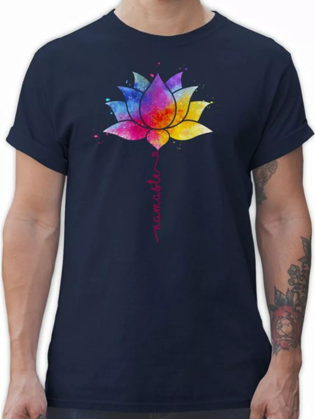 Shirtracer T-Shirt Namaste Lotusblüte I Meditation I Yoga I Mandala Spirit günstig online kaufen