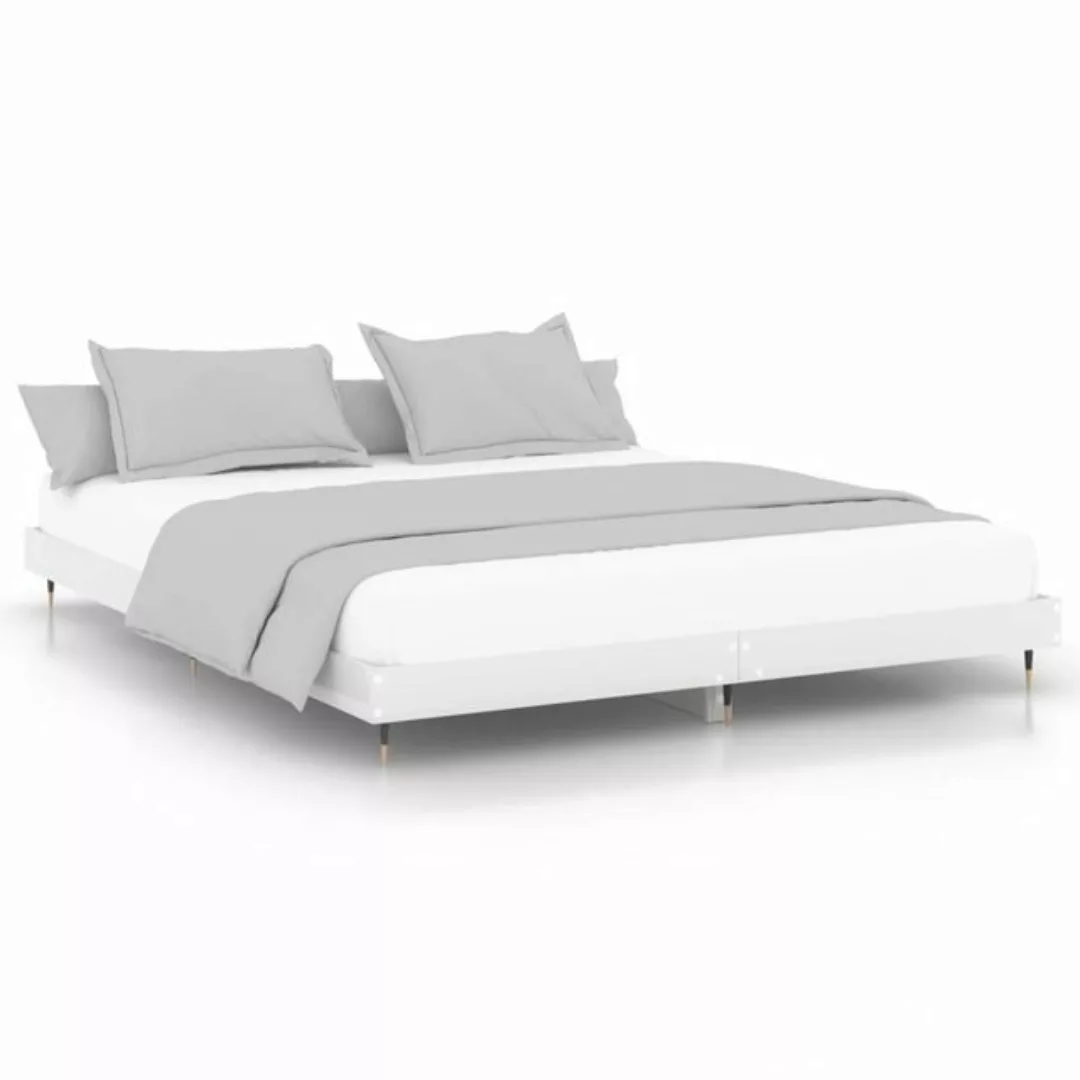 furnicato Bett Bettgestell Hochglanz-Weiß 140x200 cm Holzwerkstoff günstig online kaufen
