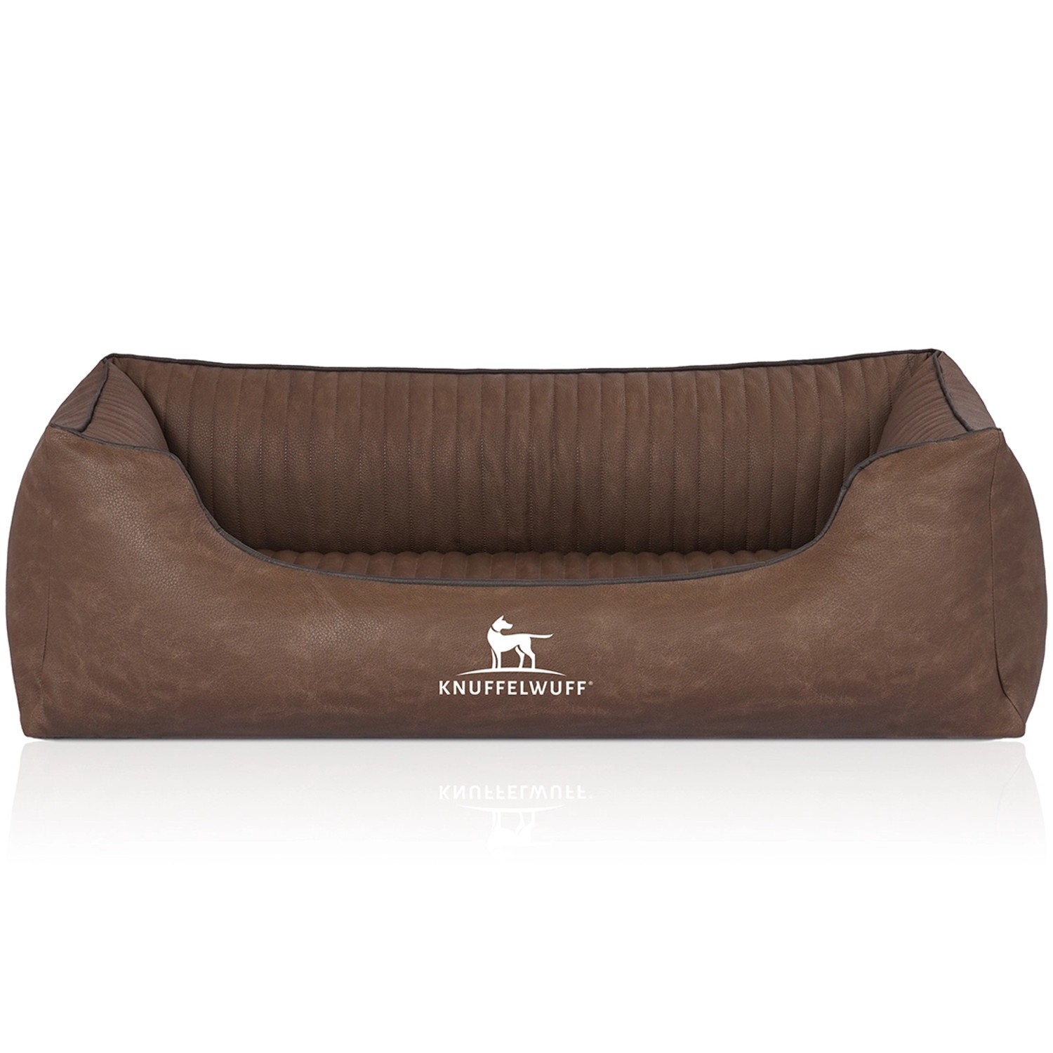 Knuffelwuff Hundebett Columbia Orthopädisch Kunstleder  M-L 85 x 63cm Braun günstig online kaufen