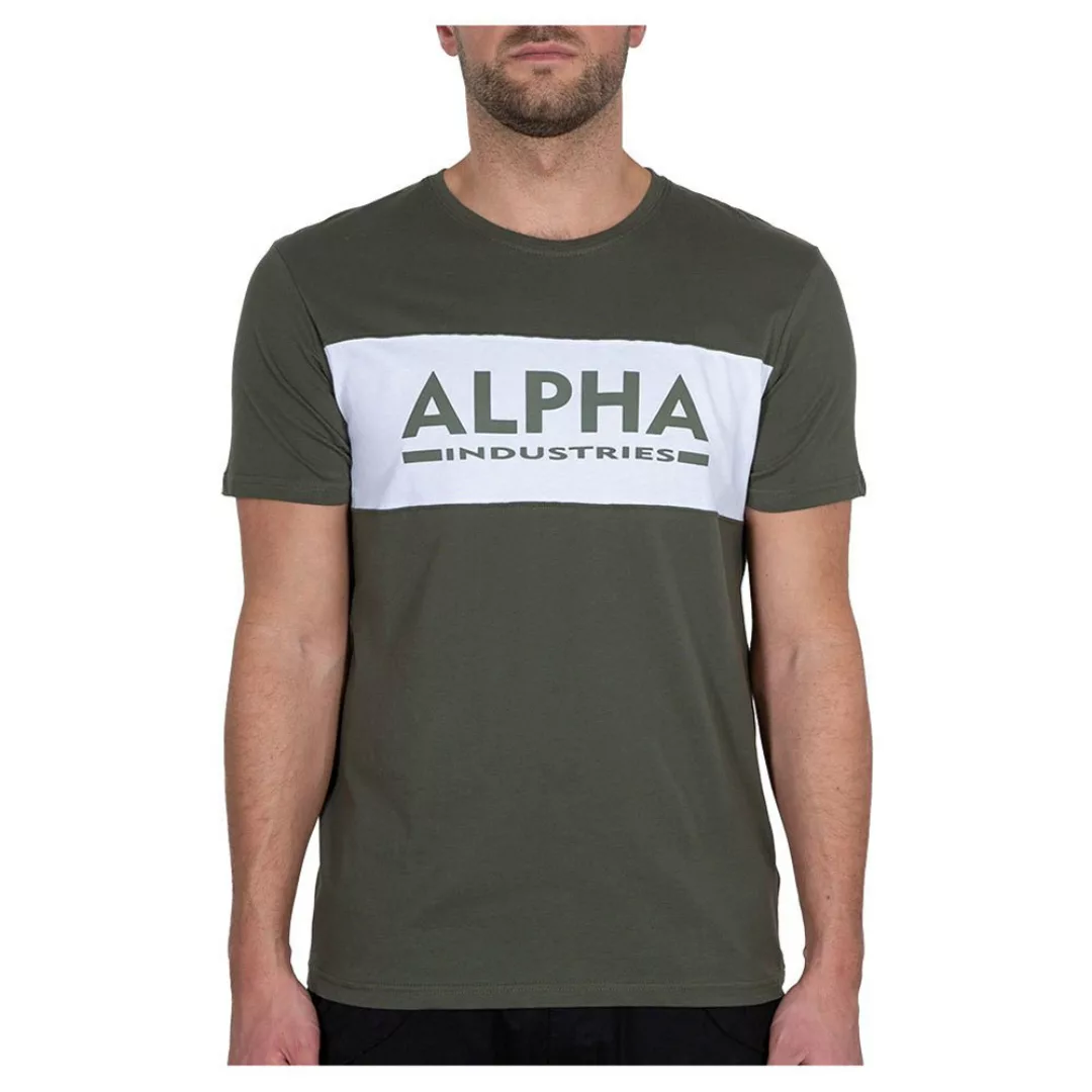 Alpha Industries Alpha Inlay Kurzärmeliges T-shirt M Dark Olive / White günstig online kaufen