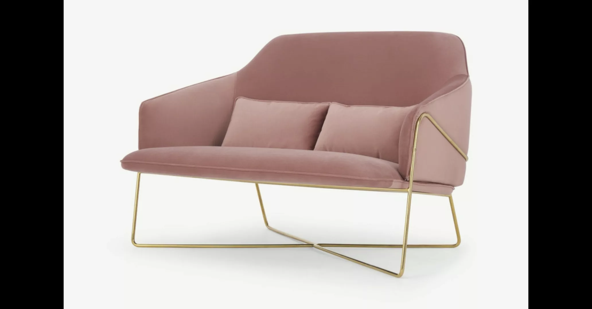 Stanley 2-Sitzer Sofa, Samt in Vintage-Rosa - MADE.com günstig online kaufen