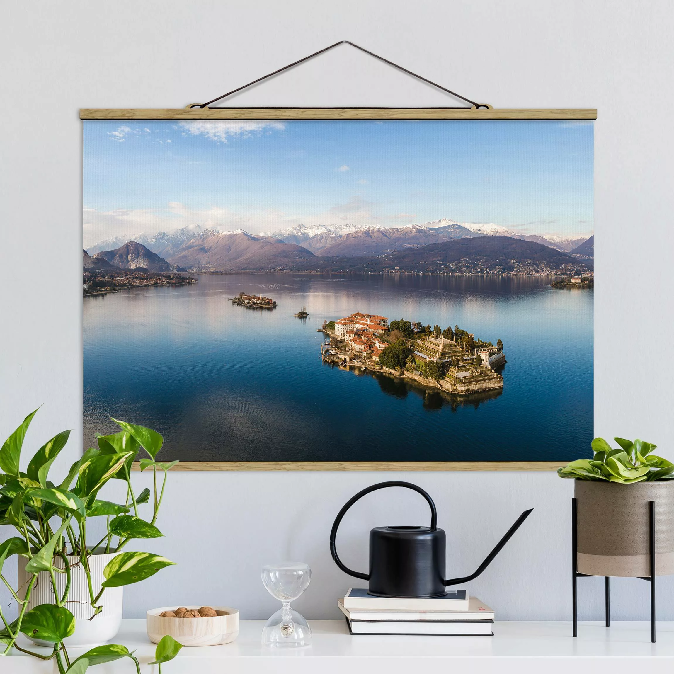 Stoffbild mit Posterleisten Insel Isola Bella in Italien günstig online kaufen