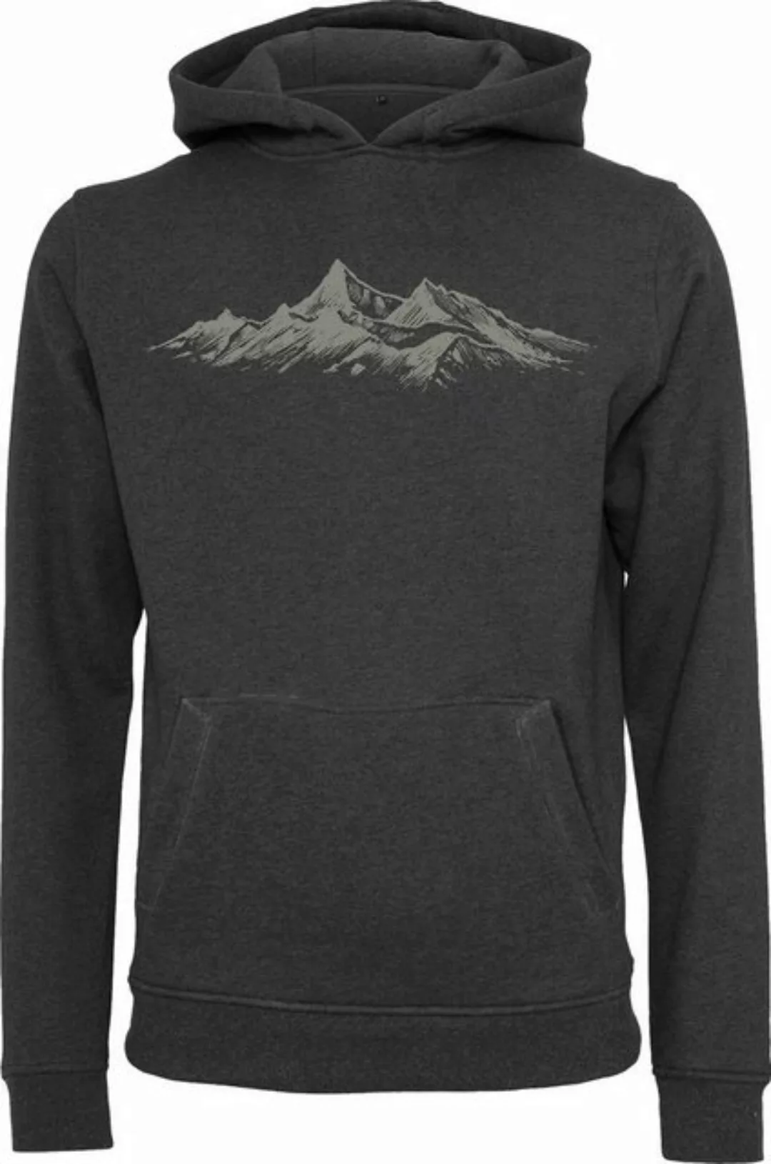 Baddery Kapuzenpullover Hoodie: "Alpengipfel" - Kletter Kleidung Wandern Be günstig online kaufen