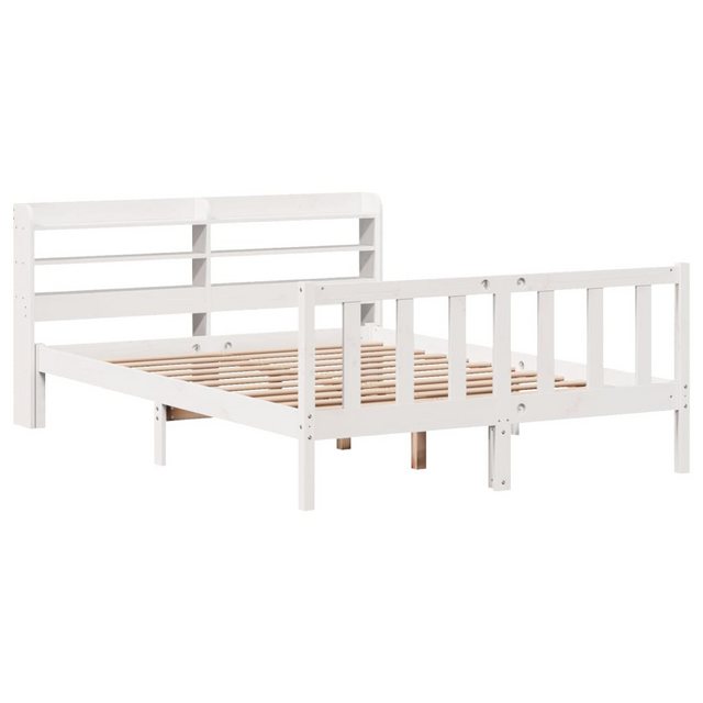 vidaXL Bett Massivholzbett ohne Matratze Weiß 140x190 cm Kiefernholz günstig online kaufen