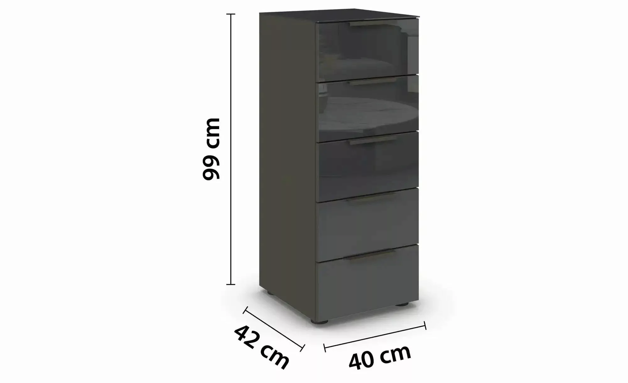 Kommode ¦ schwarz ¦ Maße (cm): B: 40 H: 99 Kommoden & Sideboards > Kommoden günstig online kaufen