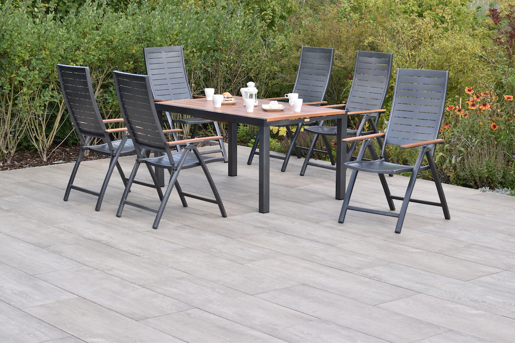 MERXX Garten-Essgruppe ""Tinos"", (Set, 7 tlg., Pulverbeschichtetes Alumini günstig online kaufen