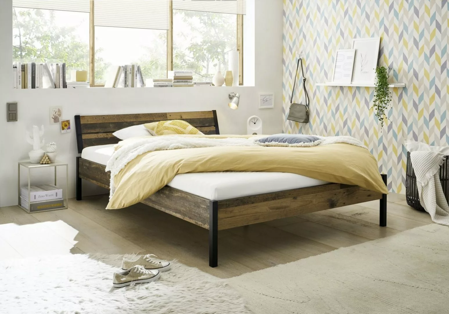 Pol-Power Bett in Old Style Dunkel. Abmessungen (BxHxT) 146,4x73,4x215,6 cm günstig online kaufen