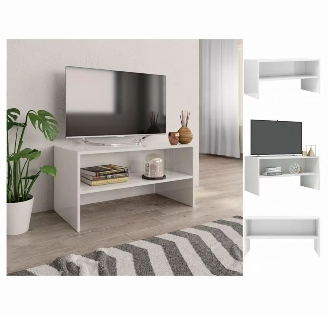 vidaXL TV-Schrank TV-Schrank Hochglanz-Weiß 80 x 40 x 40 cm Spanplatte Lowb günstig online kaufen