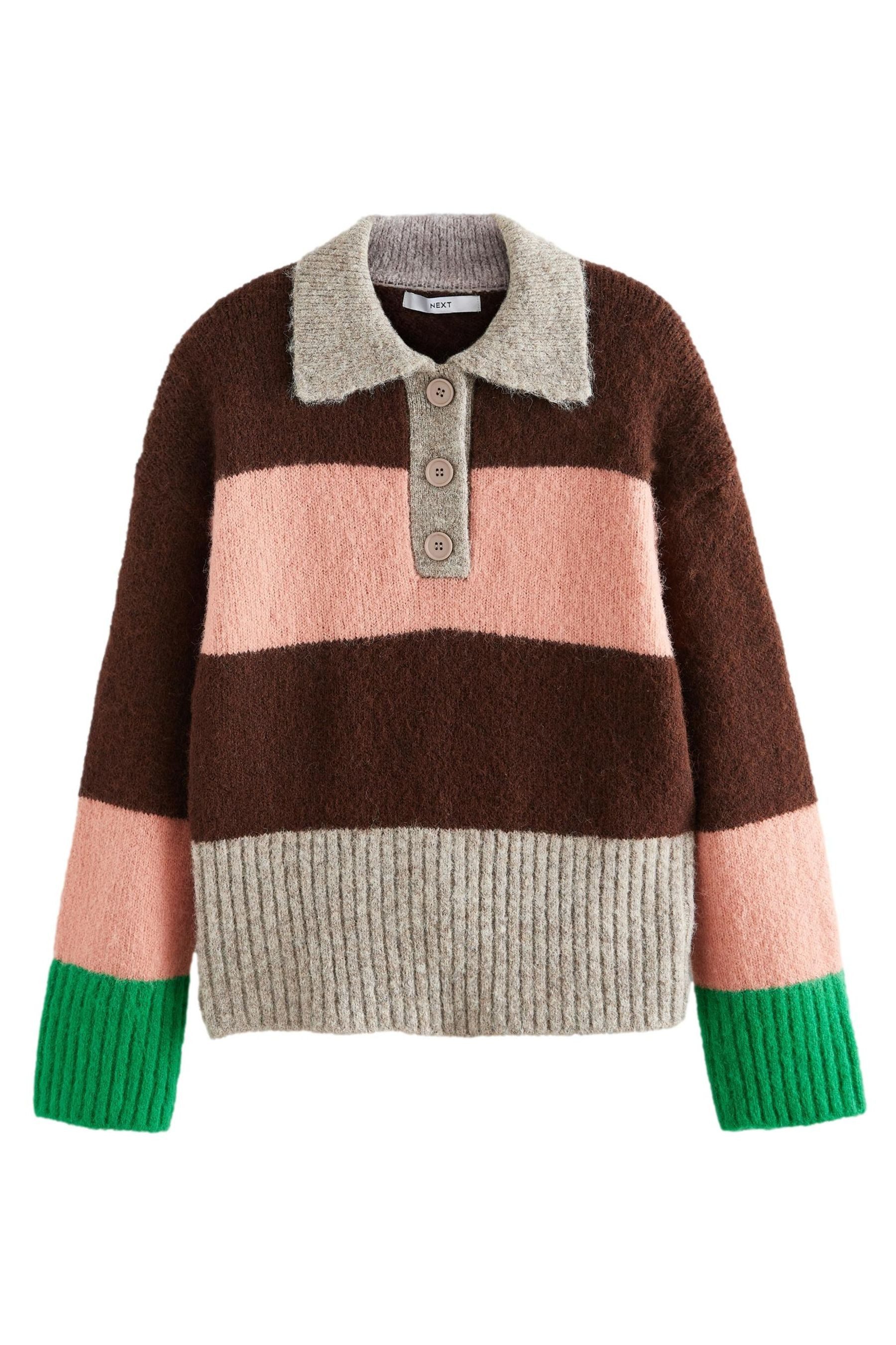 Next Polokragenpullover Gestreifter Polo-Strickpullover mit Kragen günstig online kaufen