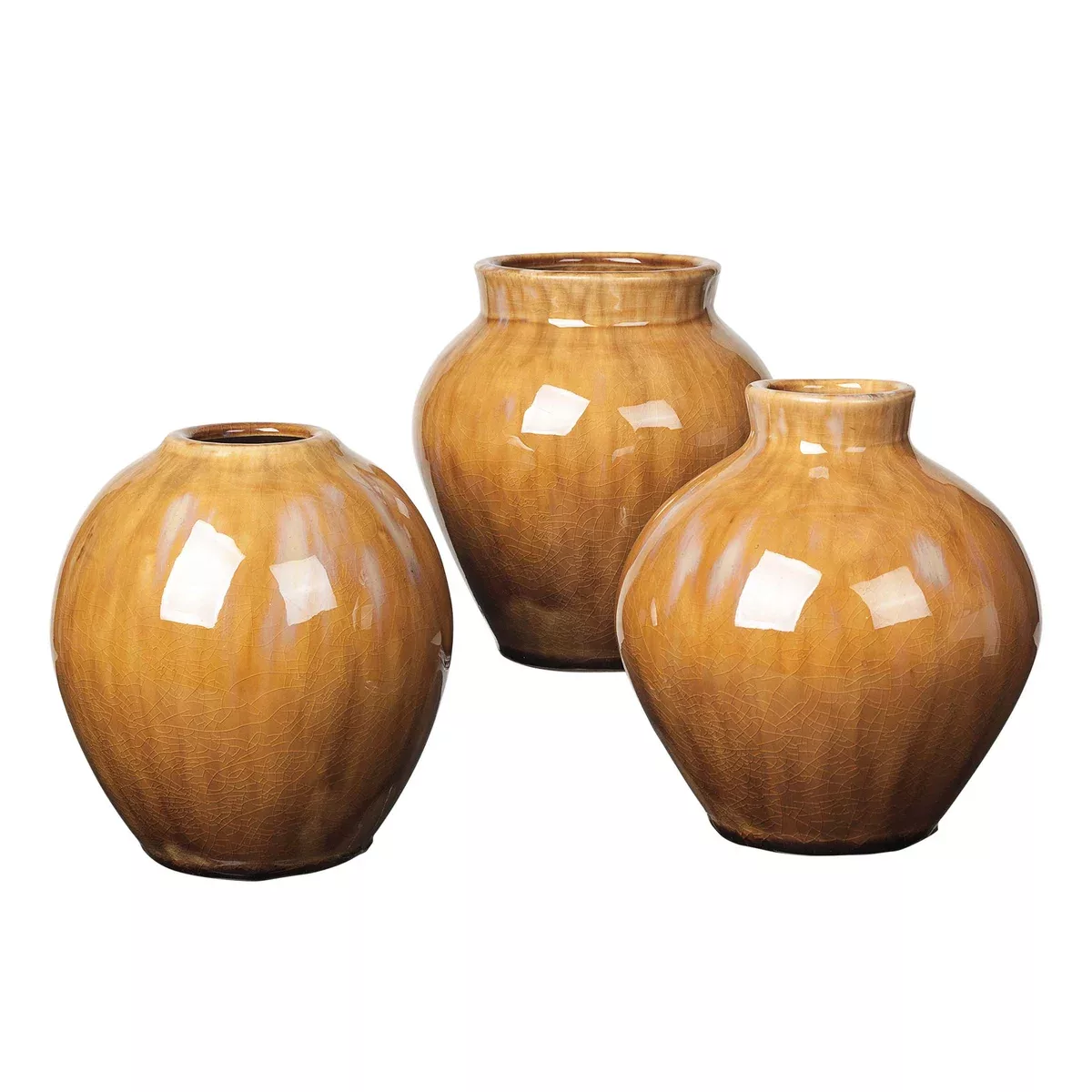 Broste Copenhagen Vasen Ingrid Vase S Set 3tlg. Keramik Apple Cinnamon günstig online kaufen