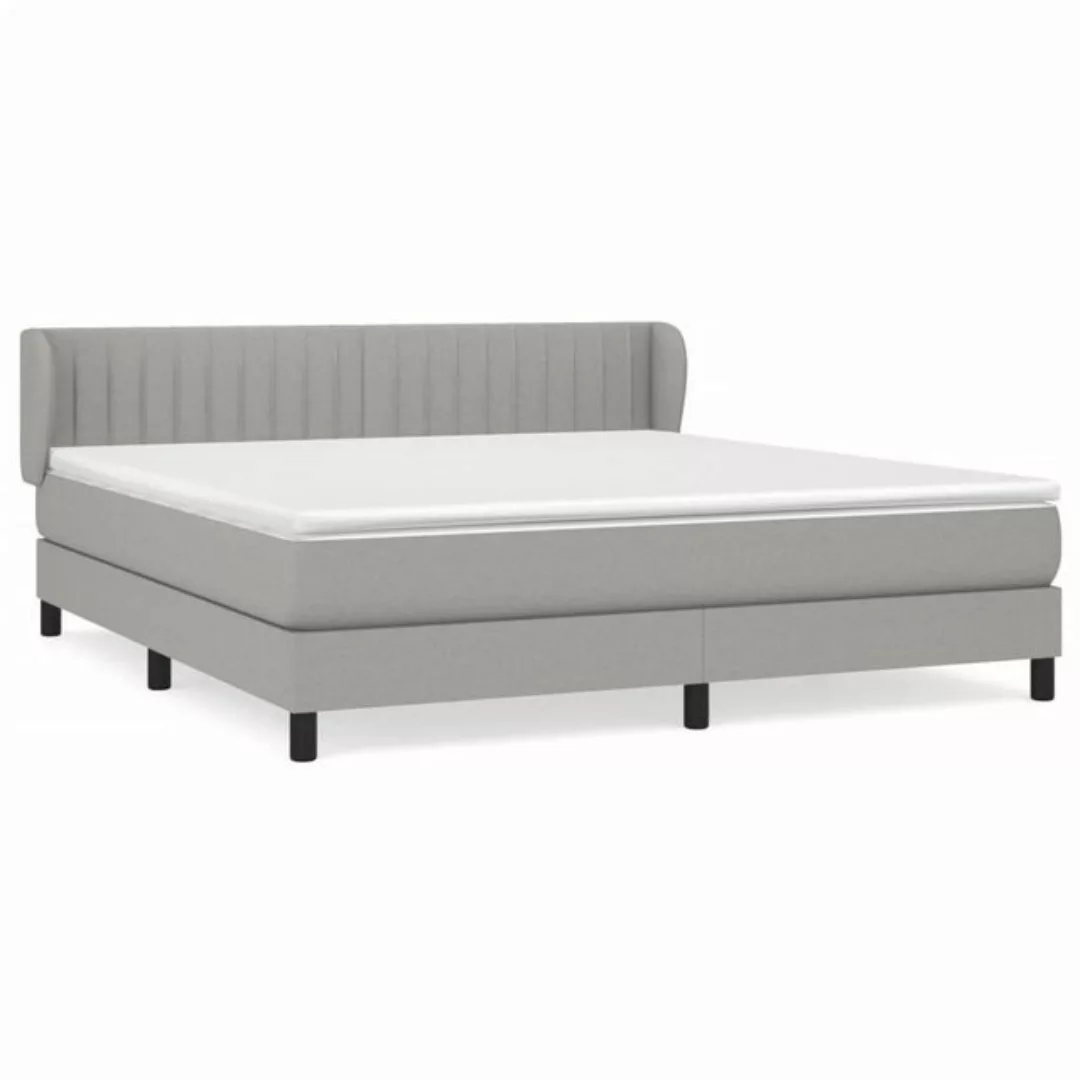 vidaXL Bettgestell Boxspringbett mit Matratze Hellgrau 180x200 cm Stoff Bet günstig online kaufen