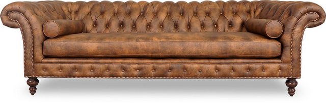 Xlmoebel Sofa Hochwertiges Chesterfield Textil-Leder-Sofa mit Polsterung, 3 günstig online kaufen