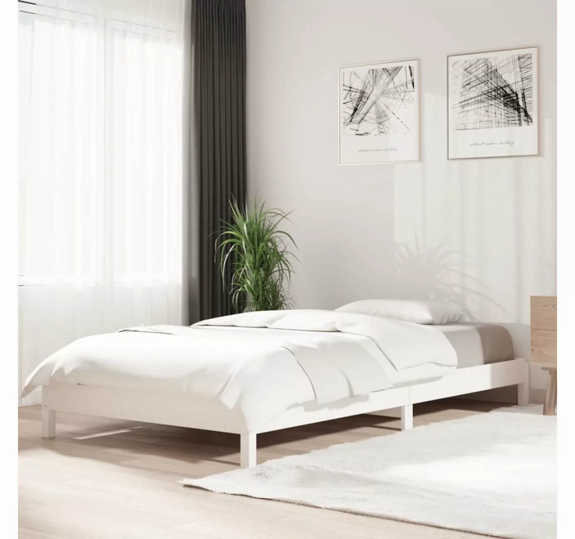 furnicato Bett Stapelbett Weiß 80x200 cm Massivholz Kiefer günstig online kaufen